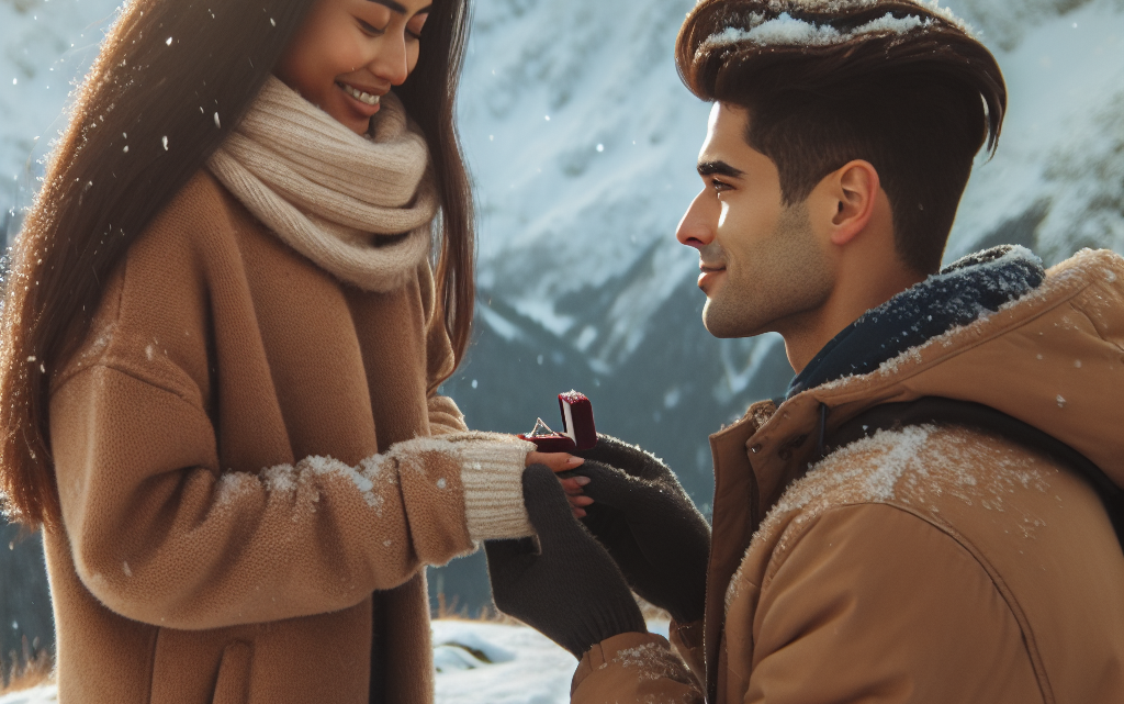 Verlobung auf schneebedeckten Gipfeln: Eine romantische Geschichte