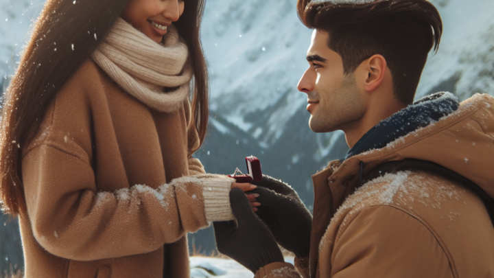Verlobung auf schneebedeckten Gipfeln: Eine romantische Geschichte