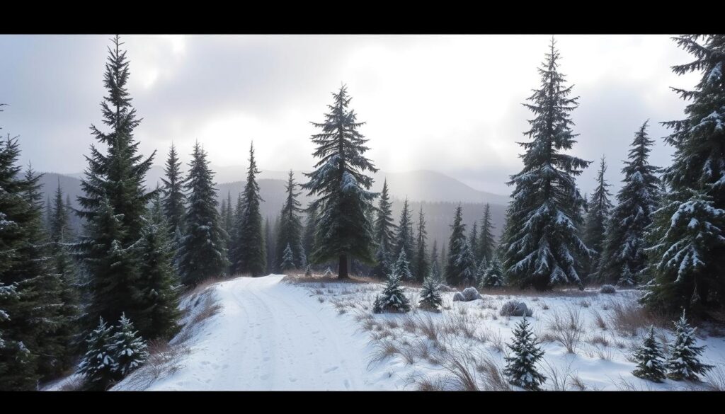 Schneewandern Böhmerwald Winterlandschaft